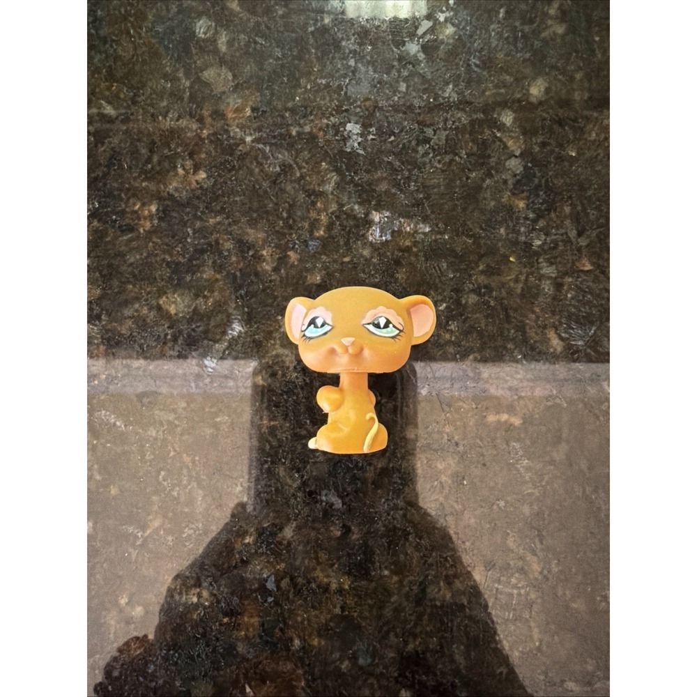 Littlest Pet Shop Mouse #462 Diamond Eyes Brown Tan Swirl LPS